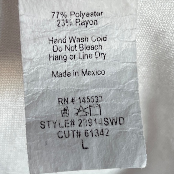 Anthropologie W5 Swiss Dot White short Sleeve Tie hem shirt Size L - Picture 5 of 5